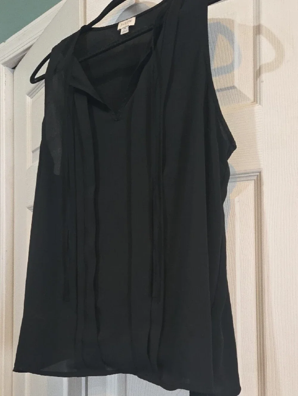J. Crew Black Sleeveless Tie-Neck Camisole